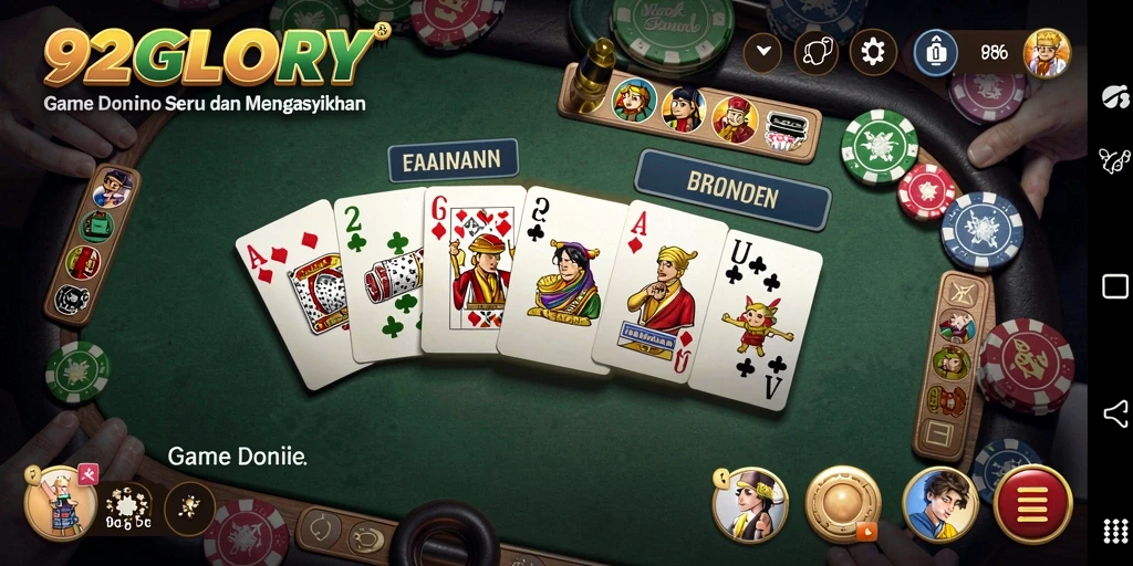 Tampilan gameplay seru dalam 92GLORY dengan pemain yang bersaing.