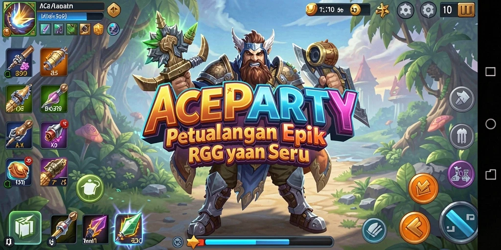 Screenshot gameplay ACEPARTY menampilkan aksi RPG yang mendebarkan.