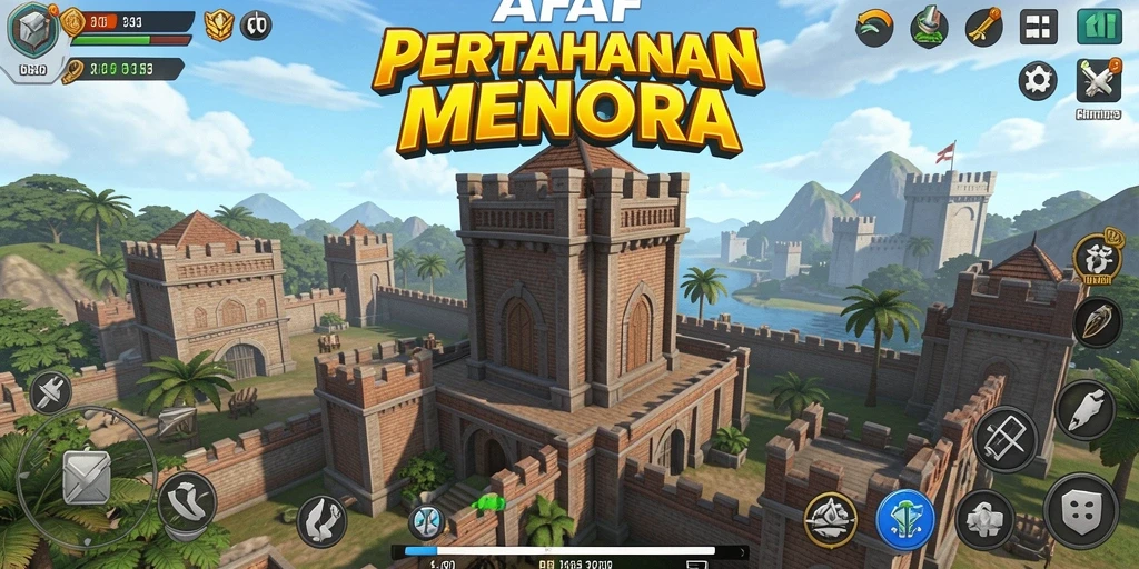 Screenshot tampilkan gameplay intens AFAF dalam Tower Defense.