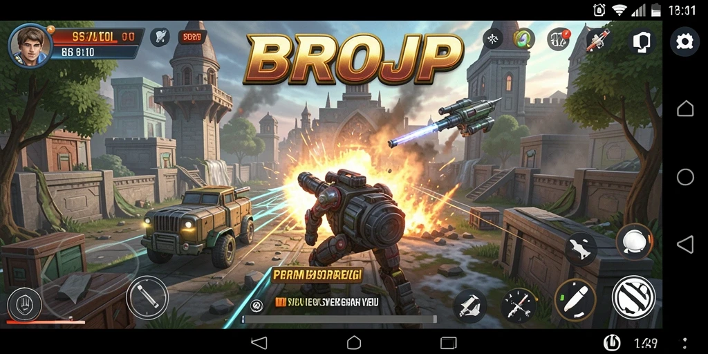 Tampilan gameplay seru dalam dunia strategi BROJP.
