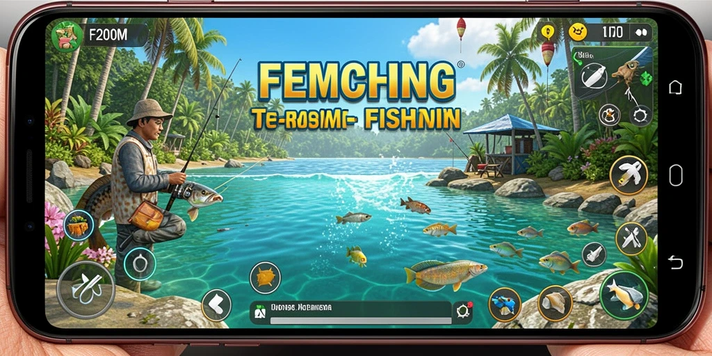 Screenshot F200M menunjukkan aksi memancing yang menarik dan realistis.