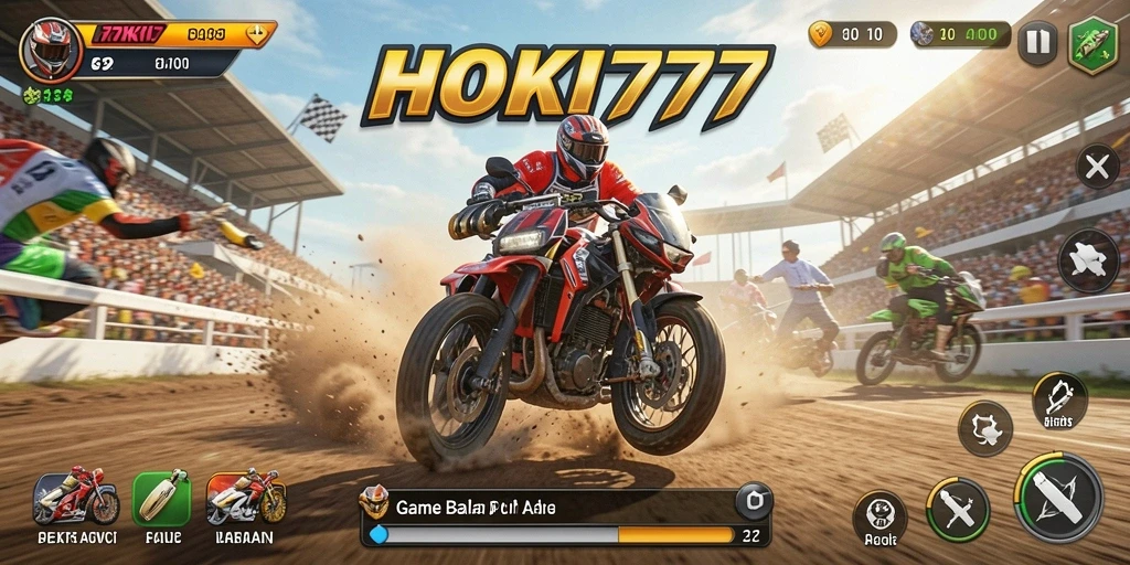 Screenshot HOKI777 menunjukkan aksi balap yang mendebarkan dengan grafis menawan.