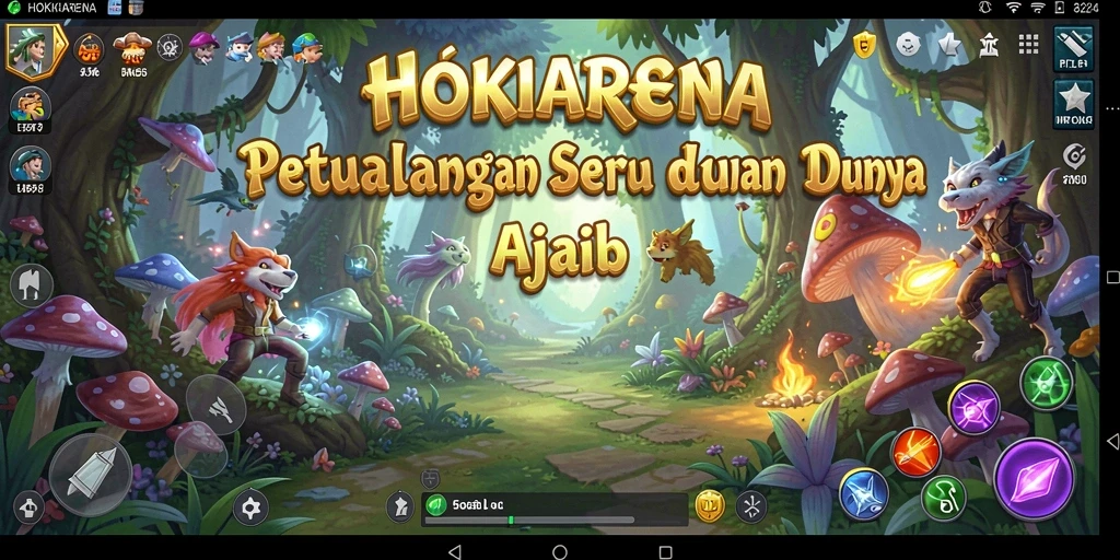Tampilan gameplay yang menampilkan momen penuh aksi dalam petualangan HOKIARENA.