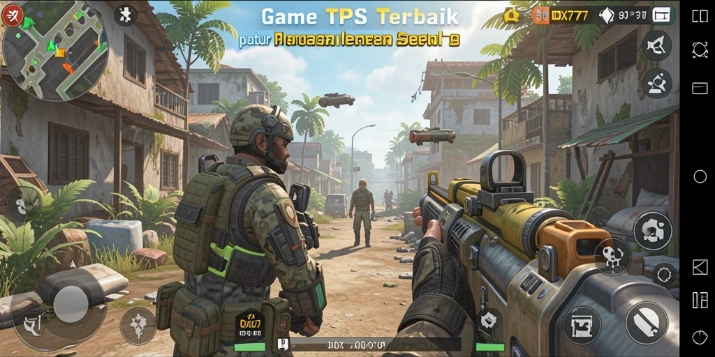 Gameplay seru IDX777 dengan berbagai karakter dan senjata.