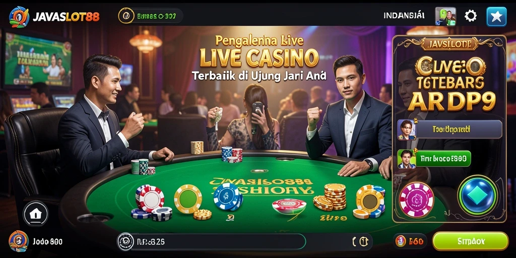 Tampilan gameplay Live Casino yang menarik di JAVASLOT88.