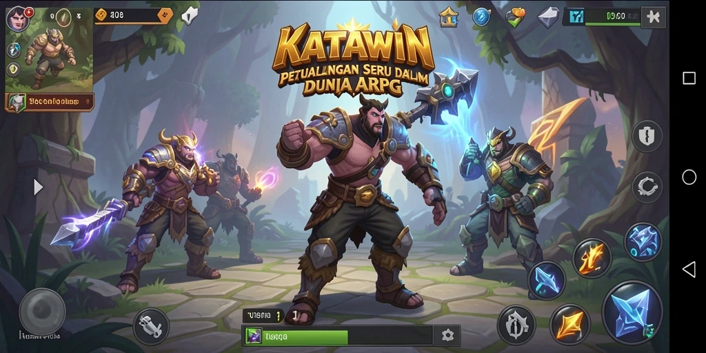 Tampilan seru gameplay KATAWIN dalam aksi pertempuran ARPG.