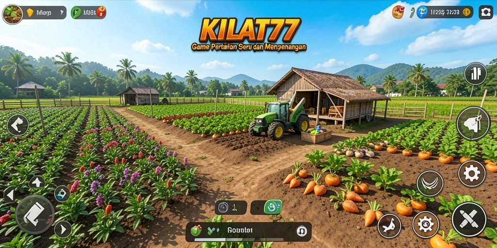 Gameplay menarik KILAT77 dengan elemen pertanian yang berwarna-warni.