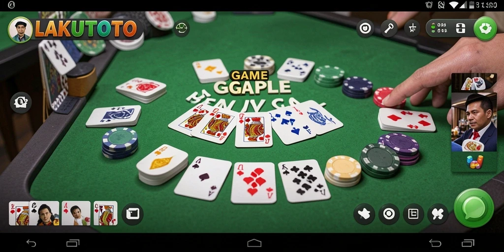 Tampilan gameplay LAKUTOTO dalam permainan Gaple yang seru.