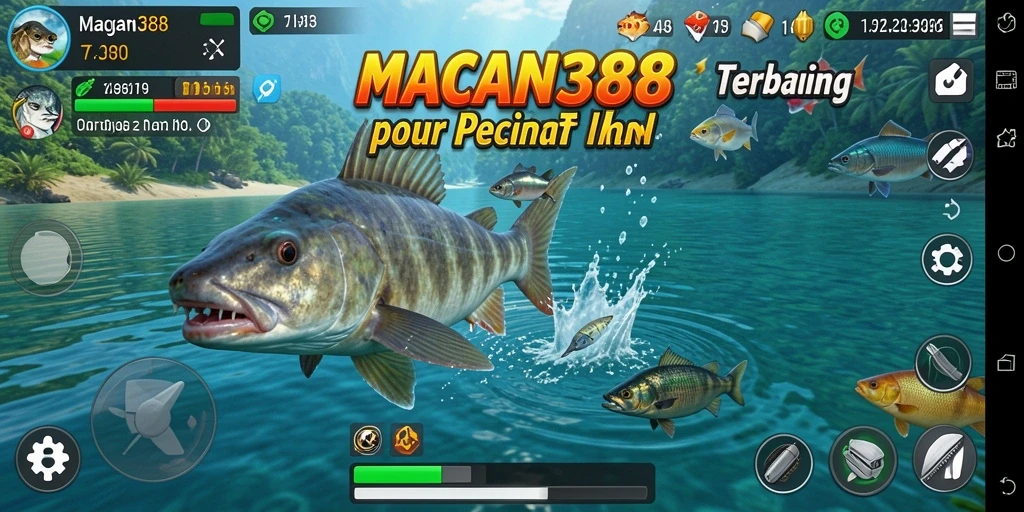 Tampilan gameplay menampilkan sesi memancing yang mendebarkan.