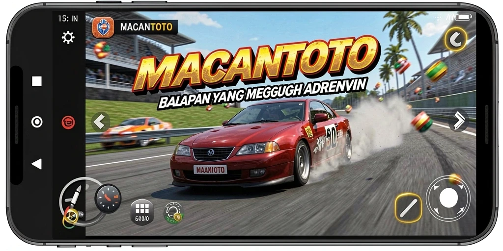 Gambaran menegangkan dari balapan di MACANTOTO yang seru.