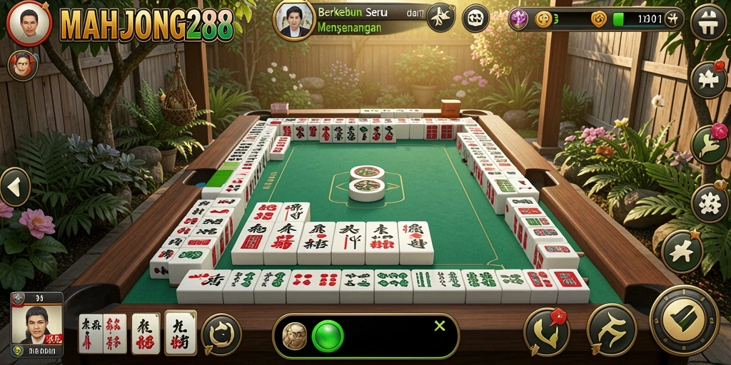 Screenshot gameplay menunjukkan ladang subur dengan berbagai tanaman.