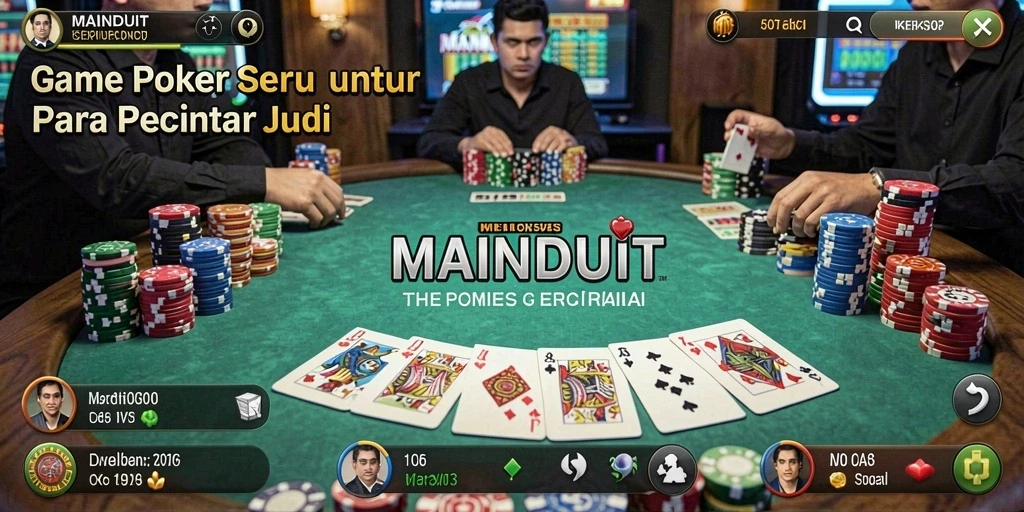Tampilan gameplay poker yang menarik dan mendebarkan dari MAINDUIT.