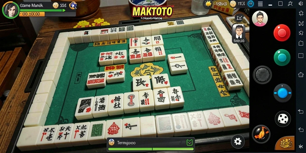Tangkapan layar utama MAKTOTO menampilkan aksi permainan Mahjong yang mendebarkan.
