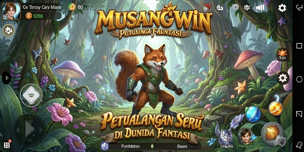 Tampilan gameplay petualangan seru di MUSANGWIN dengan grafis yang menakjubkan.