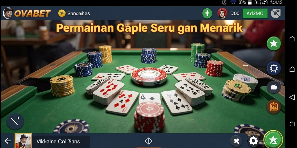 Tampilan menarik dari gameplay Gaple di OVABET yang mengasyikkan.