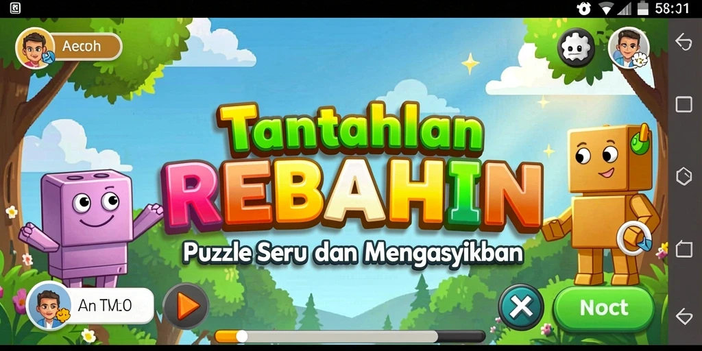 Tampilan gameplay REBAHIN dengan berbagai level puzzle yang menarik.