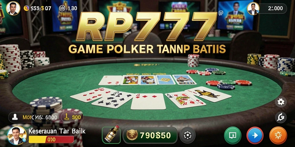 Tampilan gameplay poker RP777 yang seru dan menarik.