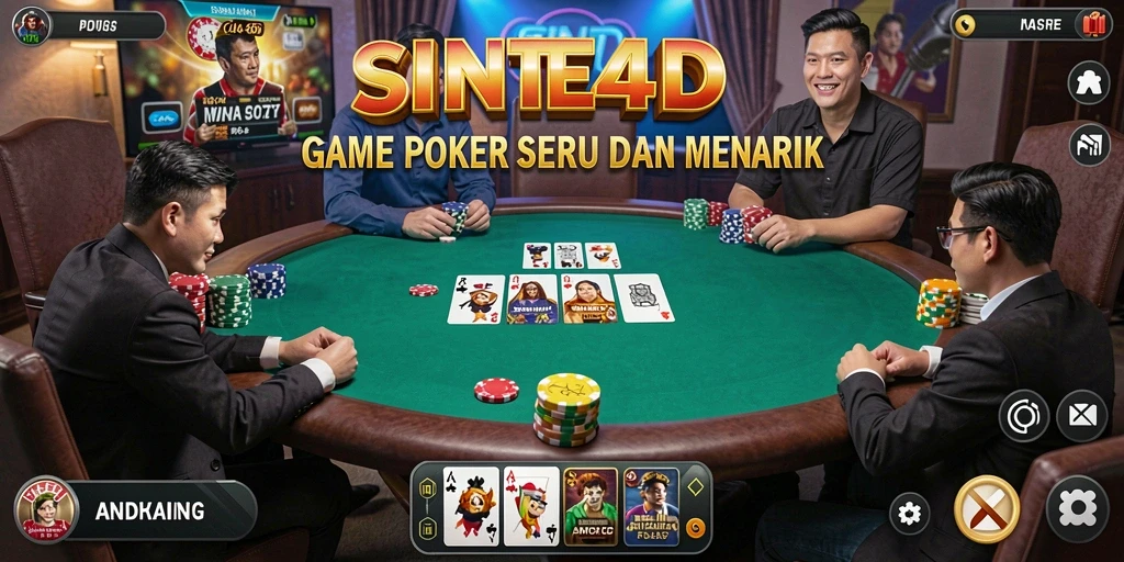 Gameplay menarik dalam game Poker SINTE4D dengan grafis menawan.