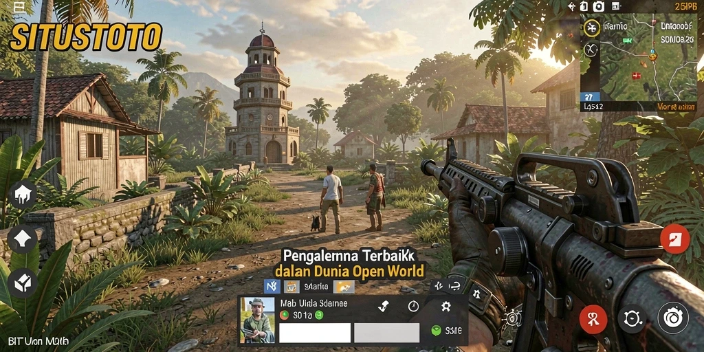 Screenshot dari gameplay <strong>SITUSTOTO</strong> yang menampilkan eksplorasi dunia terbuka.