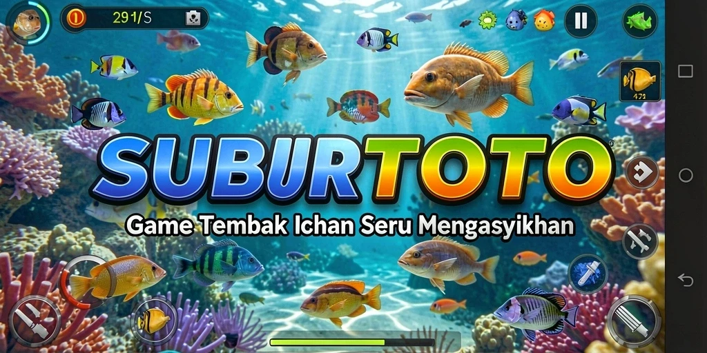 Tampilan colorful dari gameplay Tembak Ikan yang seru di SUBURTOTO.