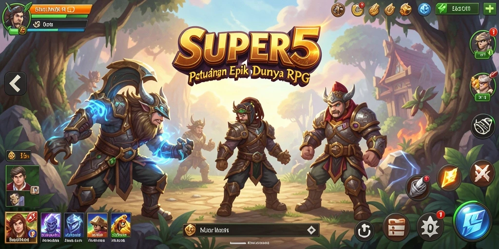 Gameplay <strong>SUPER5</strong> yang seru dan penuh aksi dalam dunia RPG.