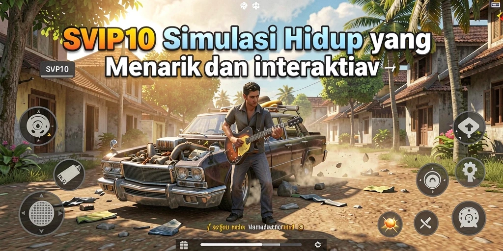 Screenshot gameplay SVIP10 menampilkan interaksi karakter dalam kehidupan virtual.
