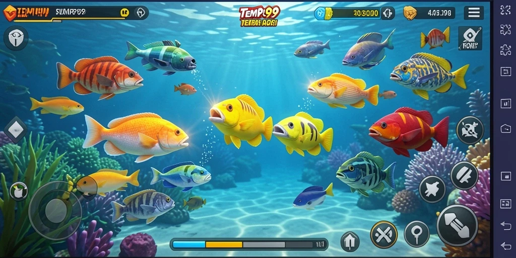 Tangkapan layar menunjukkan gameplay seru dari Tembak Ikan TEMPUR99.