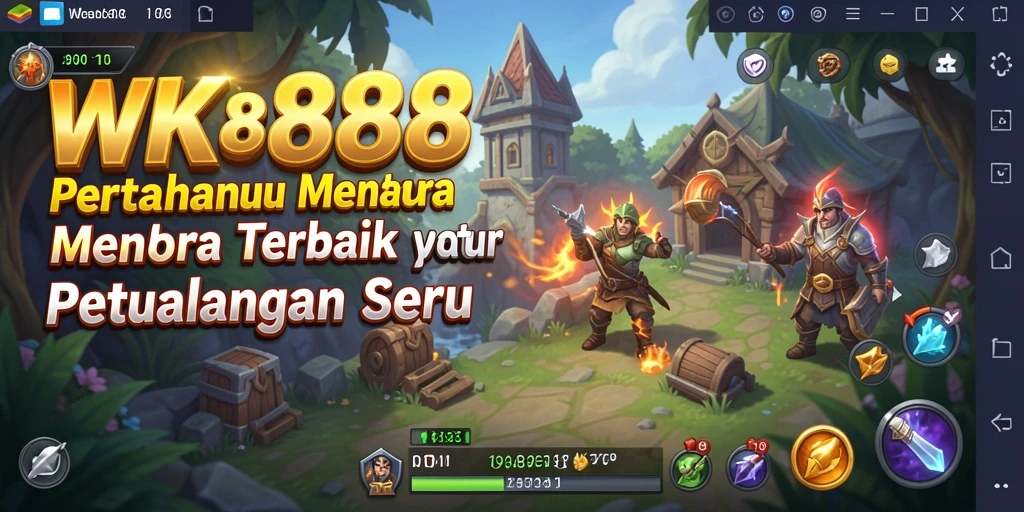 Screenshot gameplay Tower Defense WK888 yang menegangkan dan strategis.